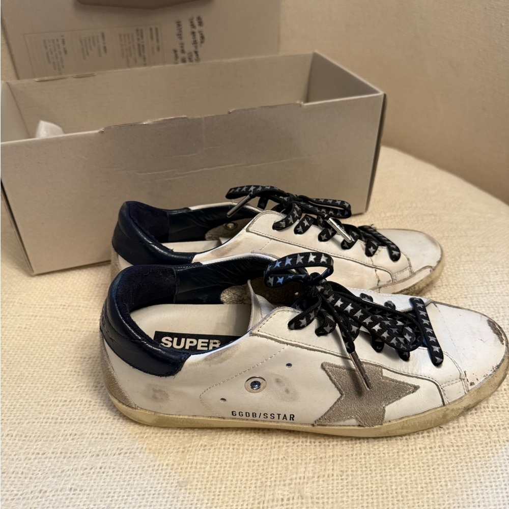 Golden Goose Mixed Leather Superstar Distressed Sneakers Size 7